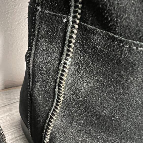Karl Lagerfeld Suede Under the Knee Zipper Detail Tall Boots Black Size 7 - Picture 3 of 11